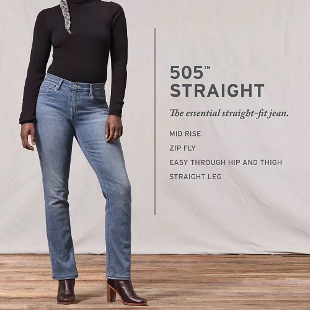 Levi's 505™ STRAIGHT LEG WOMEN'S JEANS Mid rise Size 6 W28 x L38